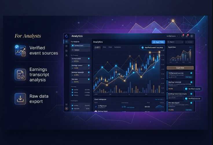 Market analytics dashboard for professional analysts